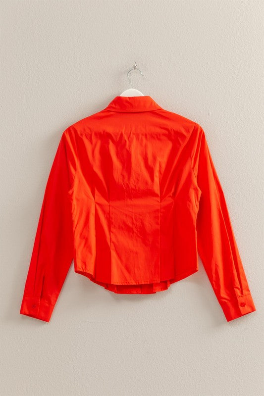 Long Sleeve Pleated Shirt