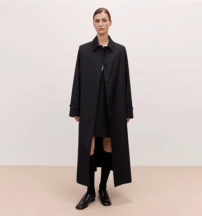 Trench Coat Mid-Length Wool Blend Petite