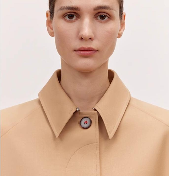 Trench Coat Mid-Length Wool Blend Petite