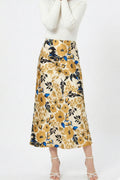 Satin Floral Print Skirt