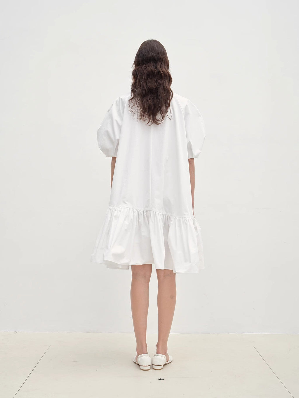 Round Neck Puff Sleeve Temperament Dress