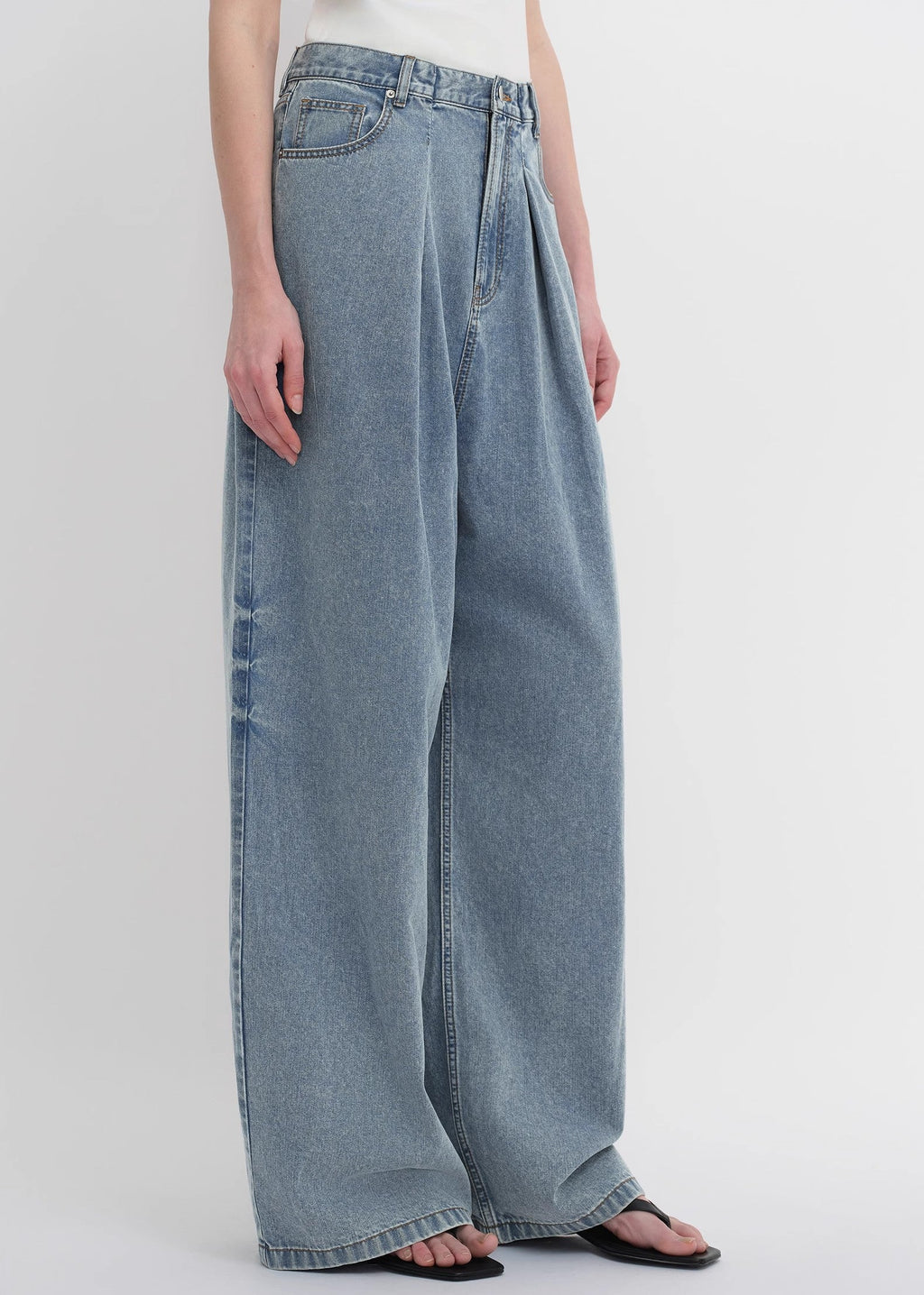 Soft Cotton Light  Wide Leg Jeans