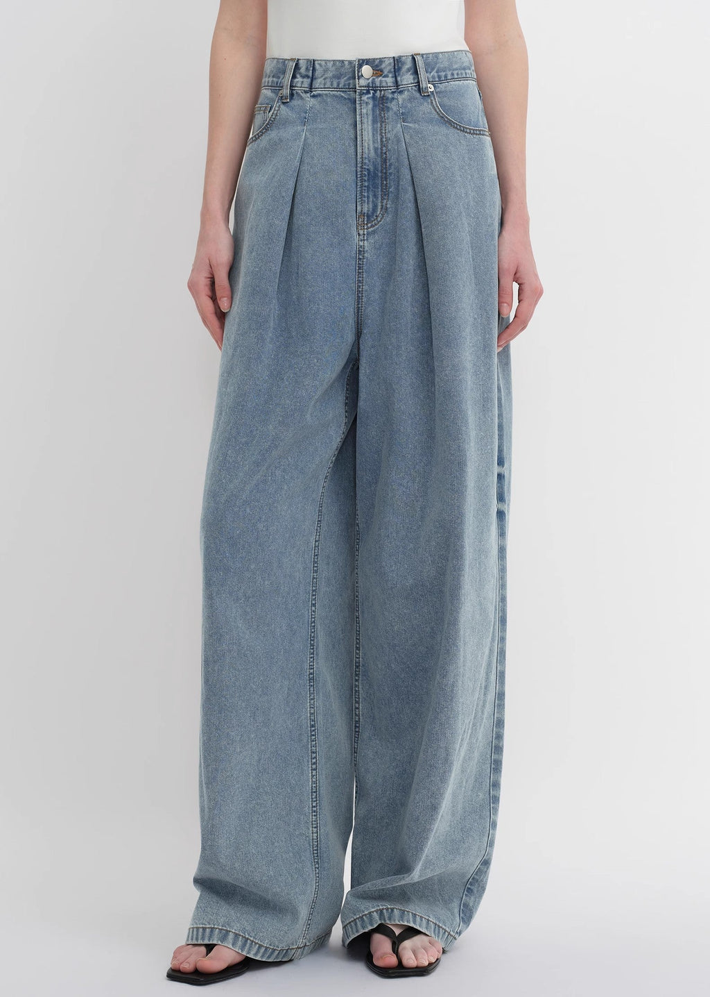 Soft Cotton Light  Wide Leg Jeans