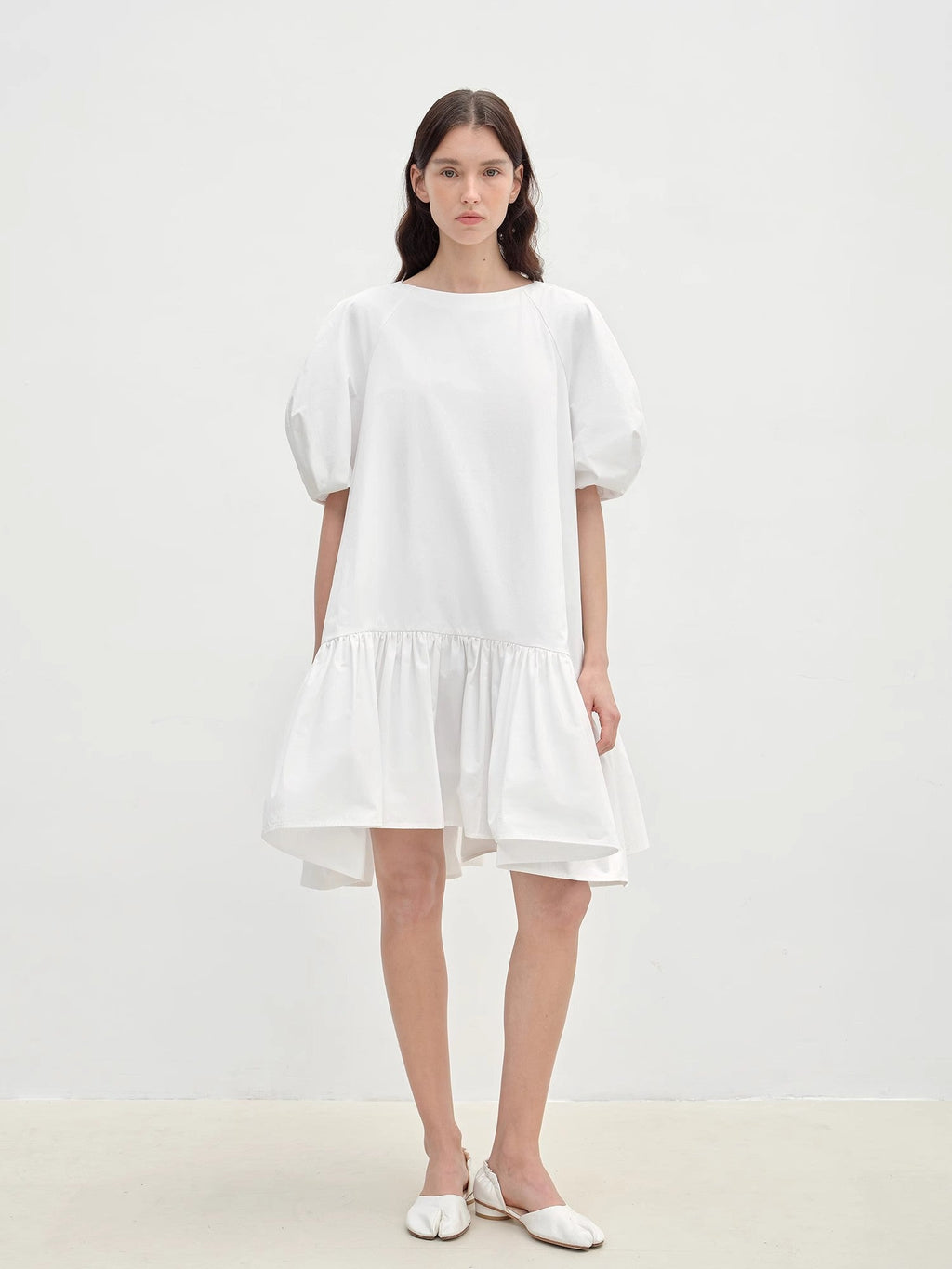 Round Neck Puff Sleeve Temperament Dress