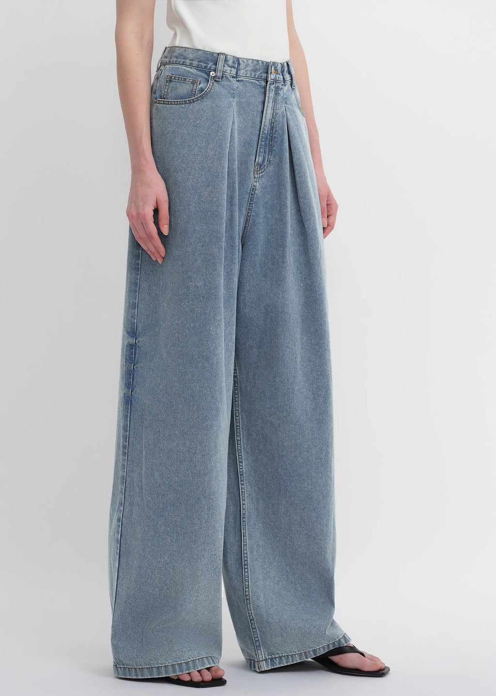 Soft Cotton Light  Wide Leg Jeans