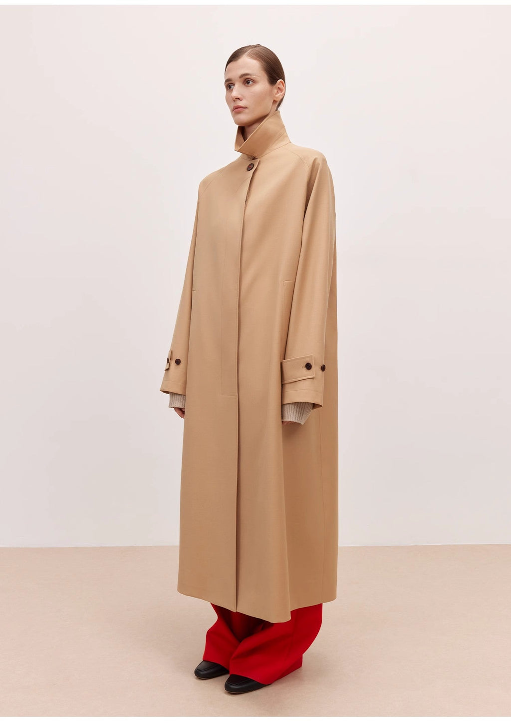Trench Coat Mid-Length Wool Blend Petite