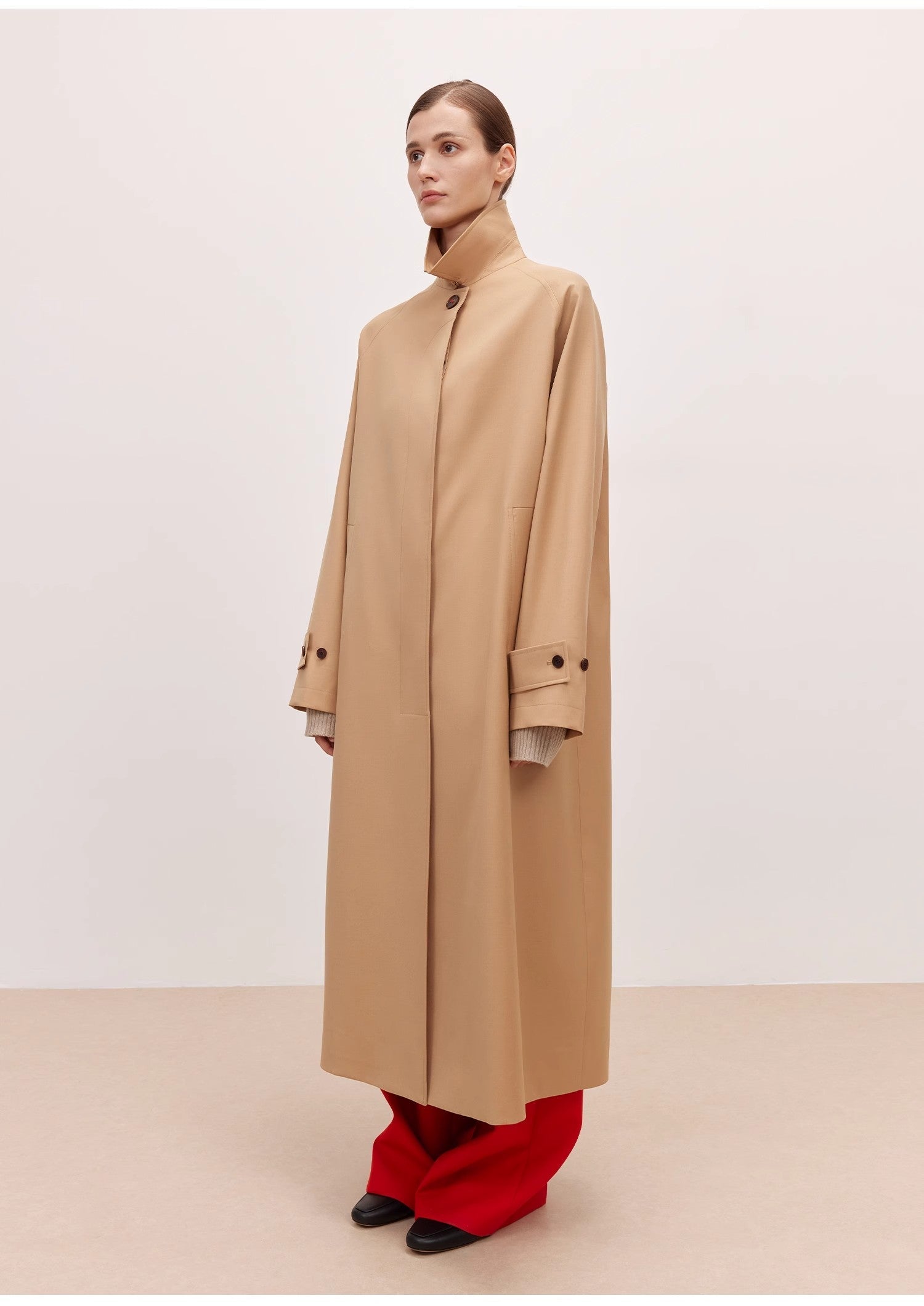 Trench Coat Mid-Length Wool Blend Petite