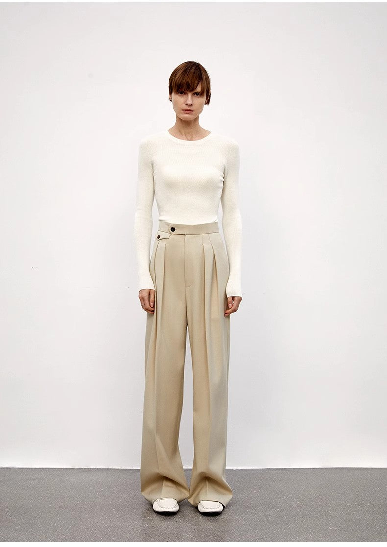 High-Waisted Slimming Suit Pants for Women