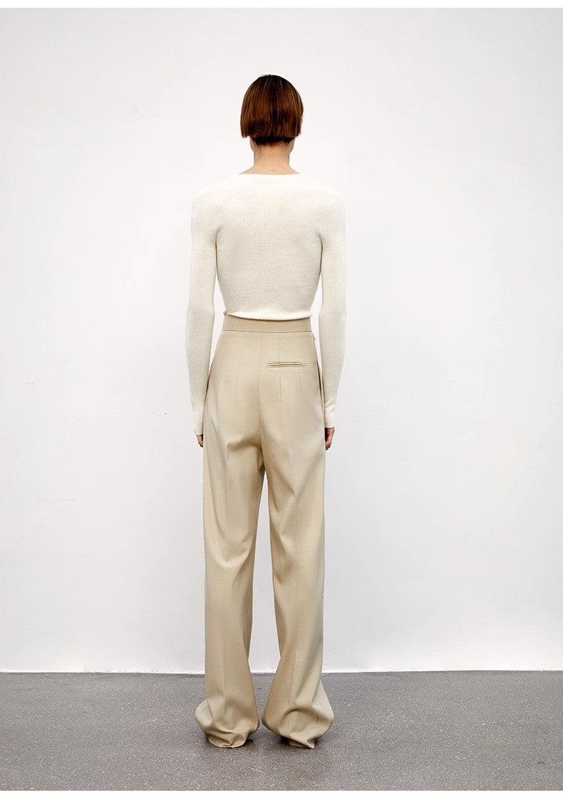 High-Waisted Slimming Suit Pants for Women