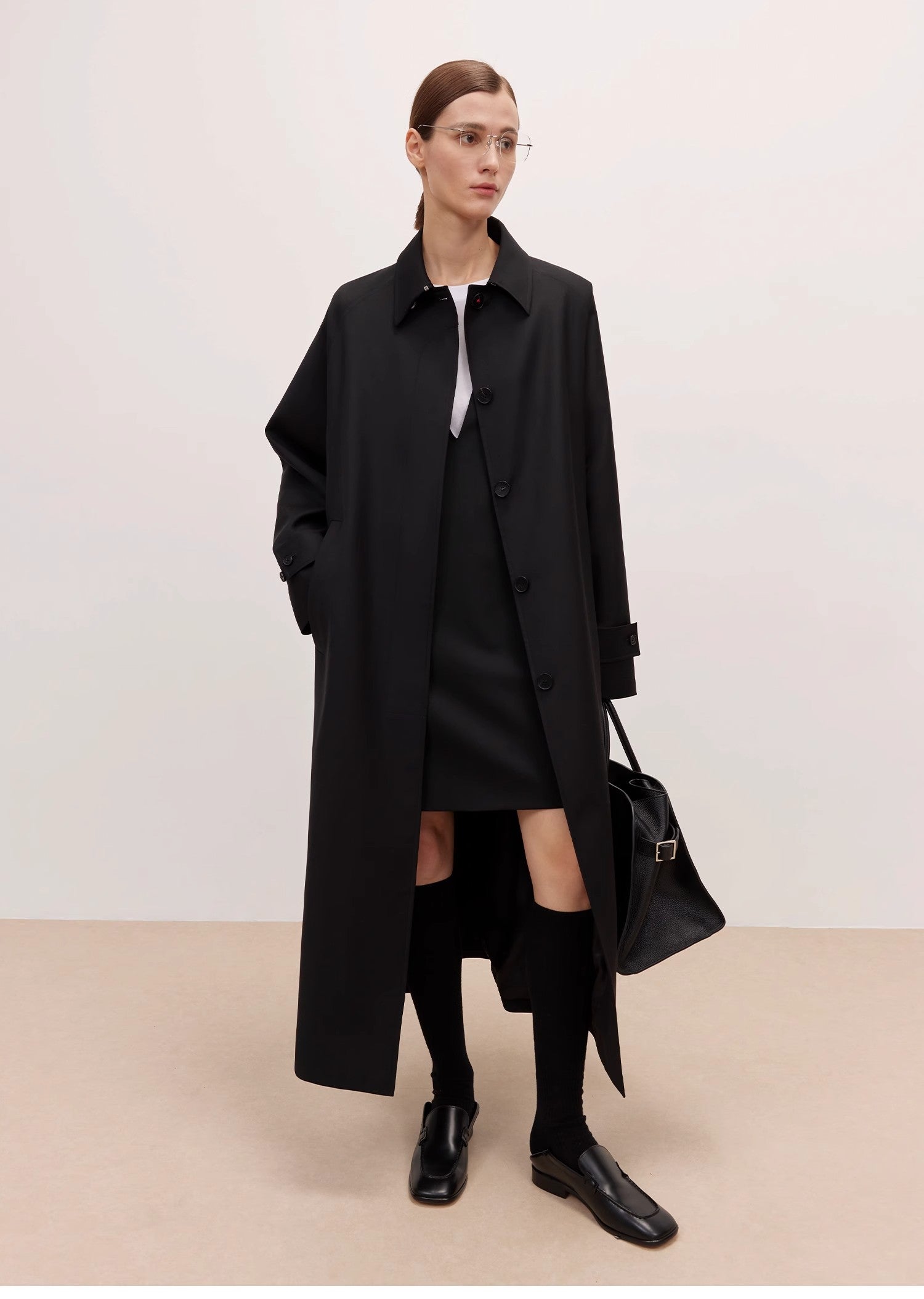 Trench Coat Mid-Length Wool Blend Petite
