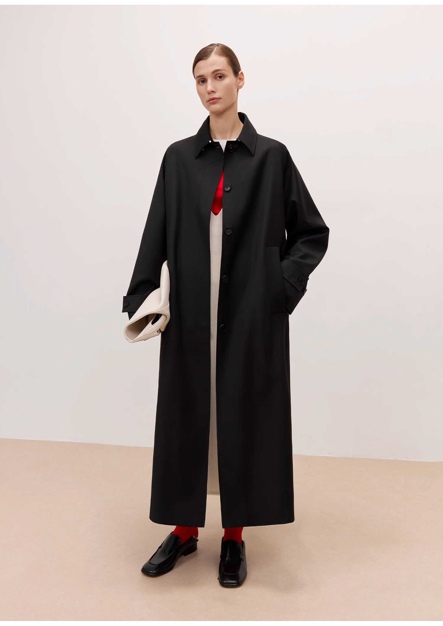 Trench Coat Mid-Length Wool Blend Petite