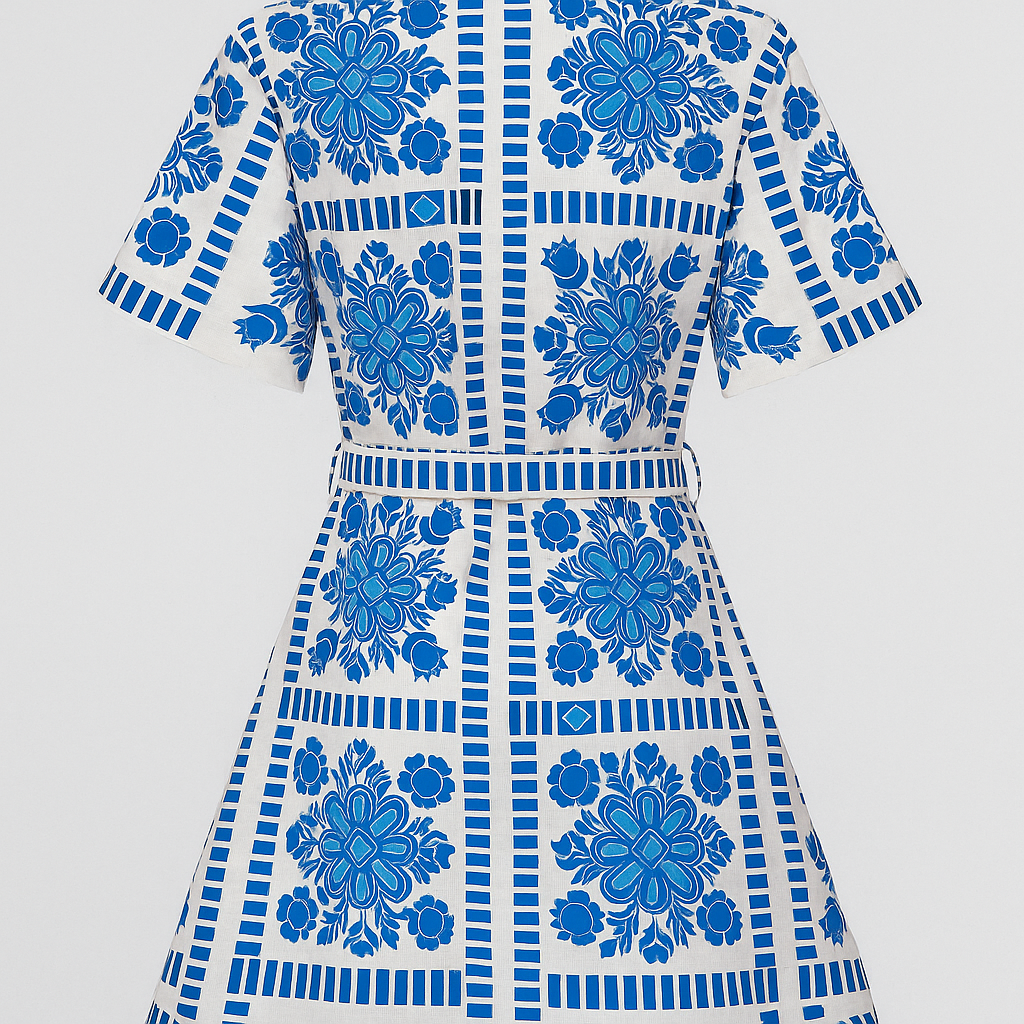 Tie-Waist Short Sleeve Dress