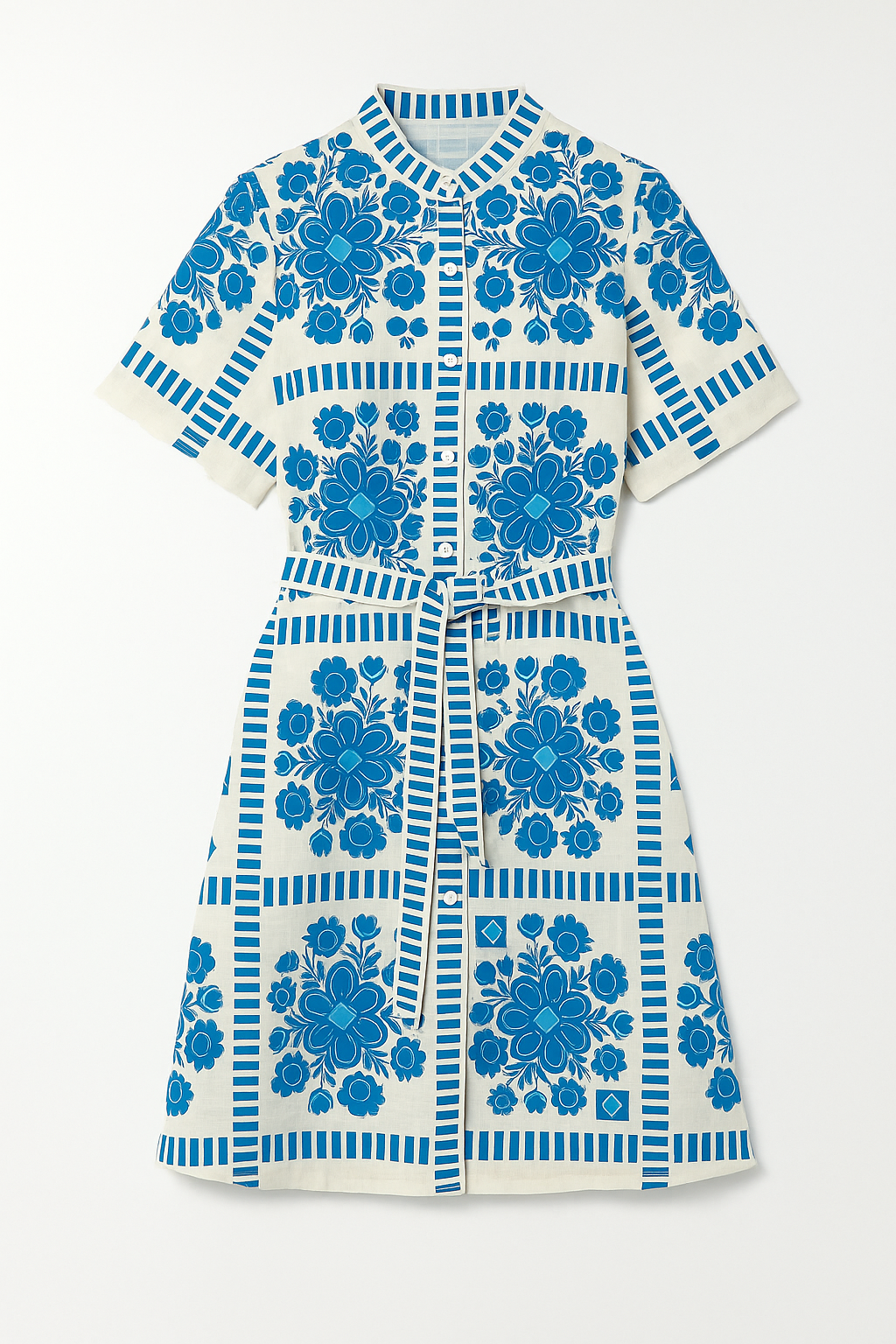 Tie-Waist Short Sleeve Dress