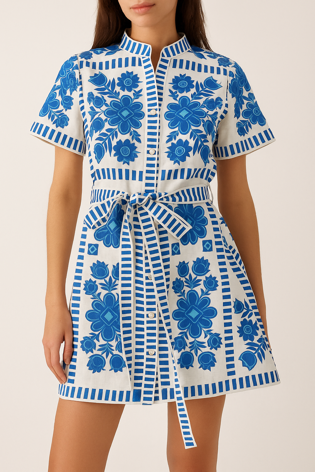 Tie-Waist Short Sleeve Dress