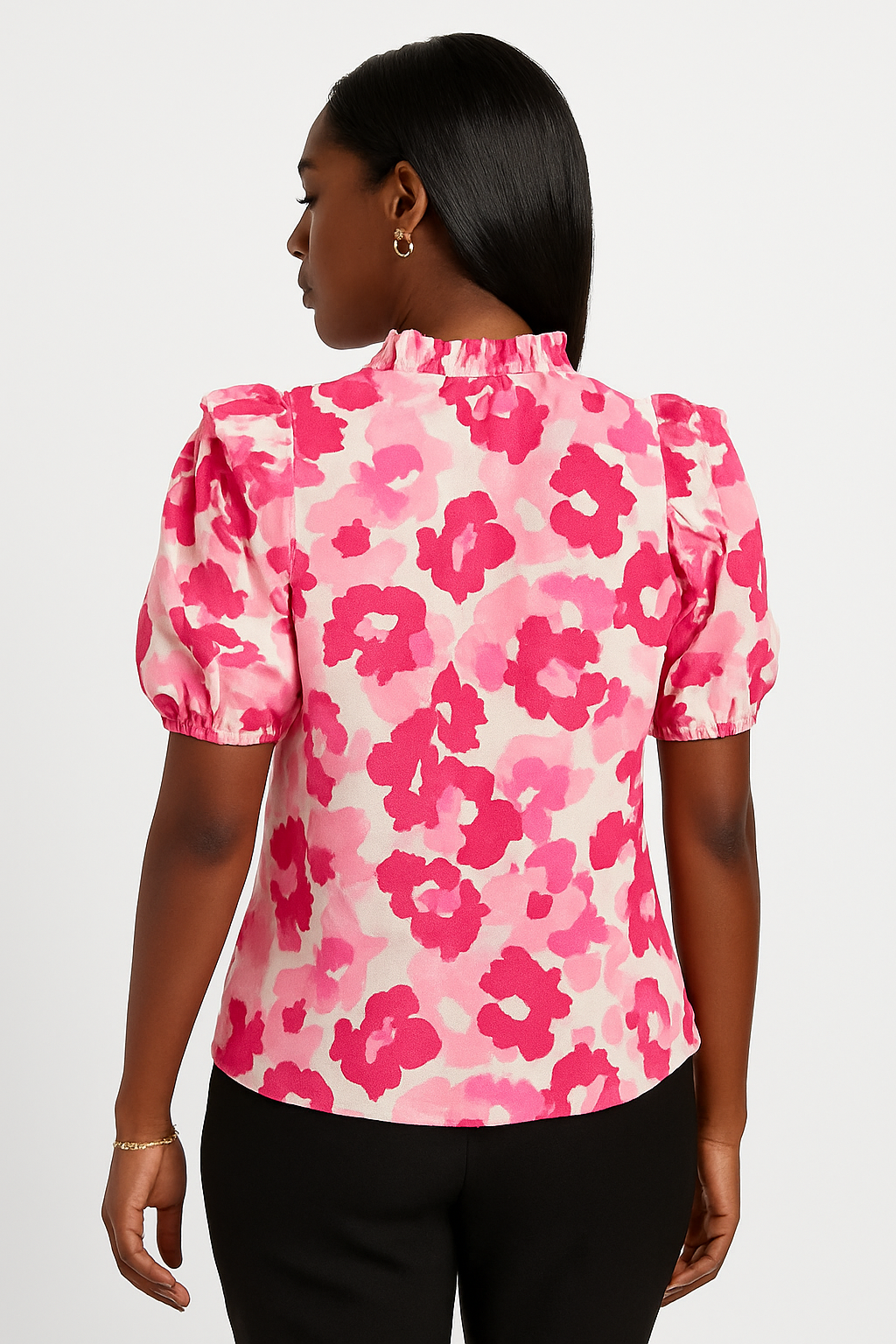 Floral Tie Neck Blouse