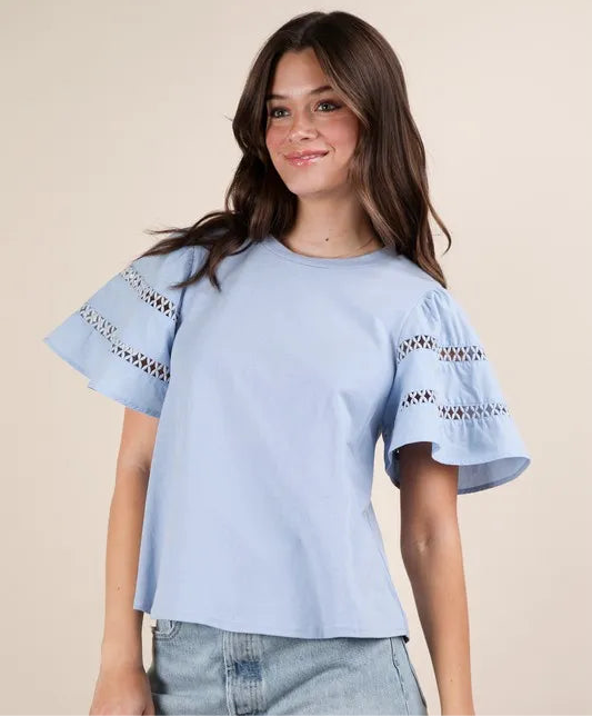 Lace Trim Sleeve Top