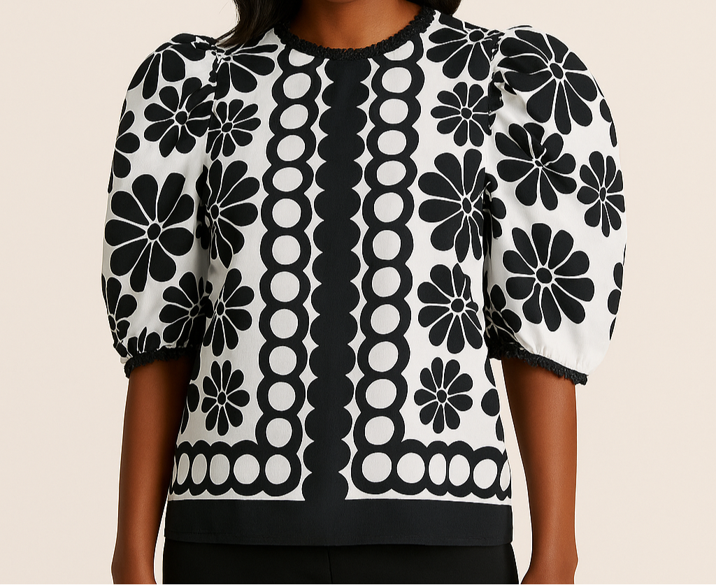 Round Neck Half Sleeve Blouse