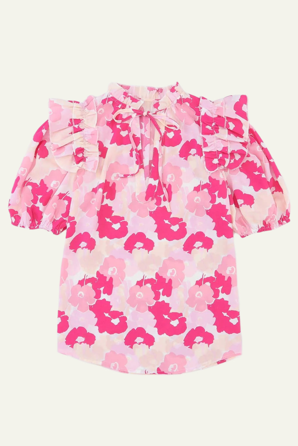 Floral Tie Neck Blouse