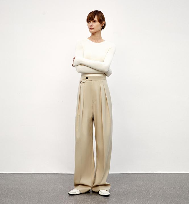 High-Waisted Slimming Suit Pants for Women