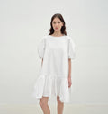 Round Neck Puff Sleeve Temperament Dress