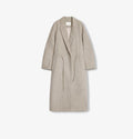 Wool Peaked Lapel Drawstring Mid-Length Wool Coat