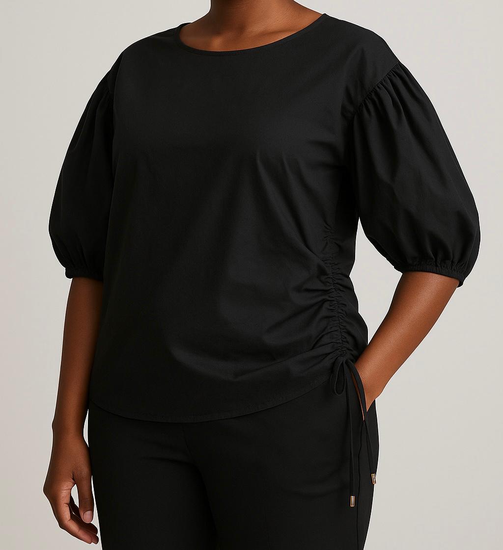 Puff Sleeve Tie Top