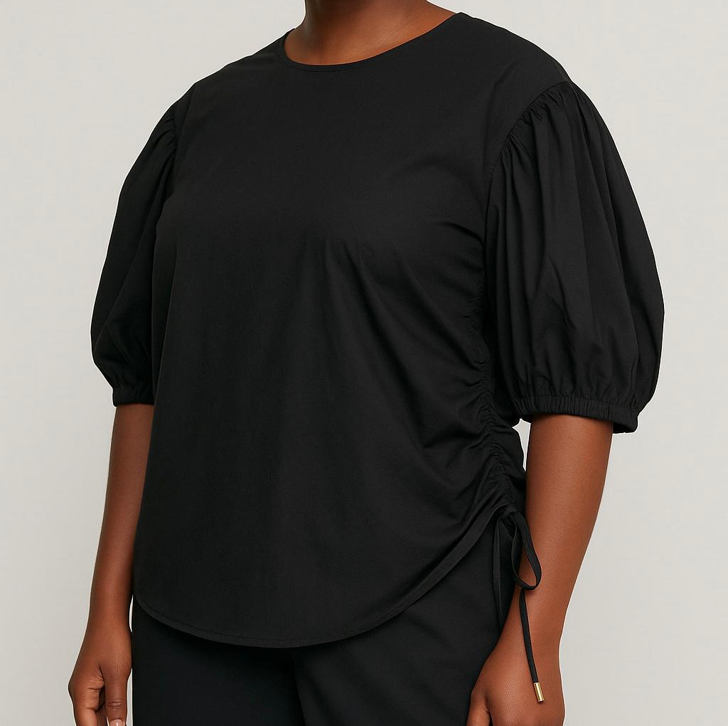 Puff Sleeve Tie Top